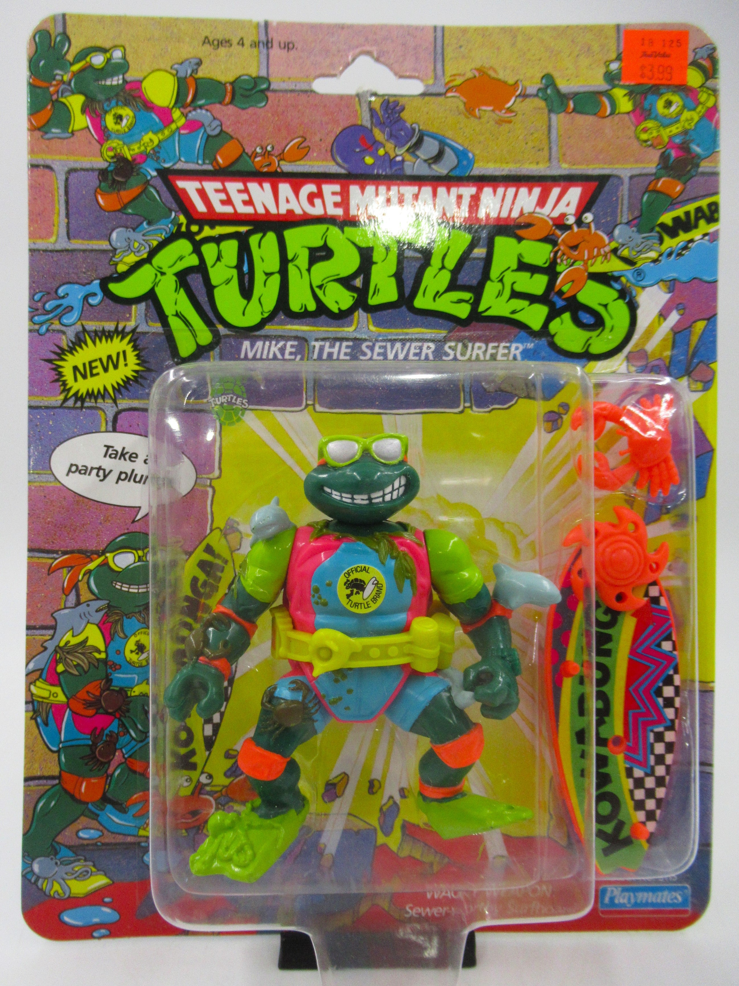 Teenage Mutant Ninja Turtles Mike, the Sewer Surfer 4.5" Figure TMNTs - Playmates (1990)